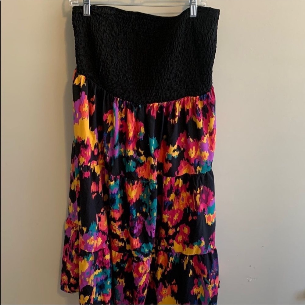 Colorful Strapless Dress